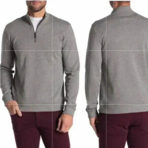 Ted Baker London 1/4 Zip Gray Peruvian Cotton
Sweater Men's Size 5 Or XL- NWOT!